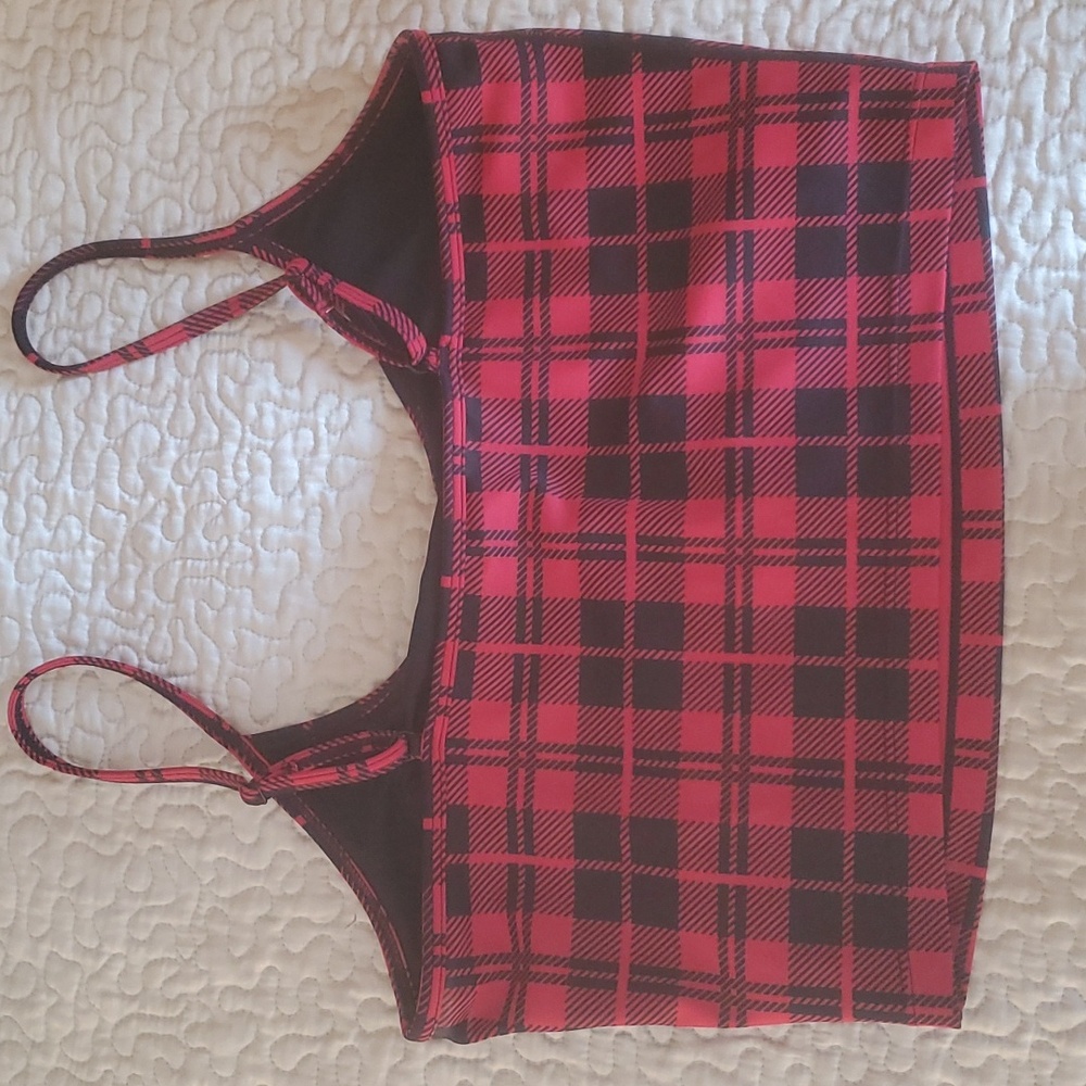 NEW  BEACHRIOT  LIBBY  PLAID  PRINT  SPORTS  BRA  IN MERRY PLAID - Picture 4 of 9